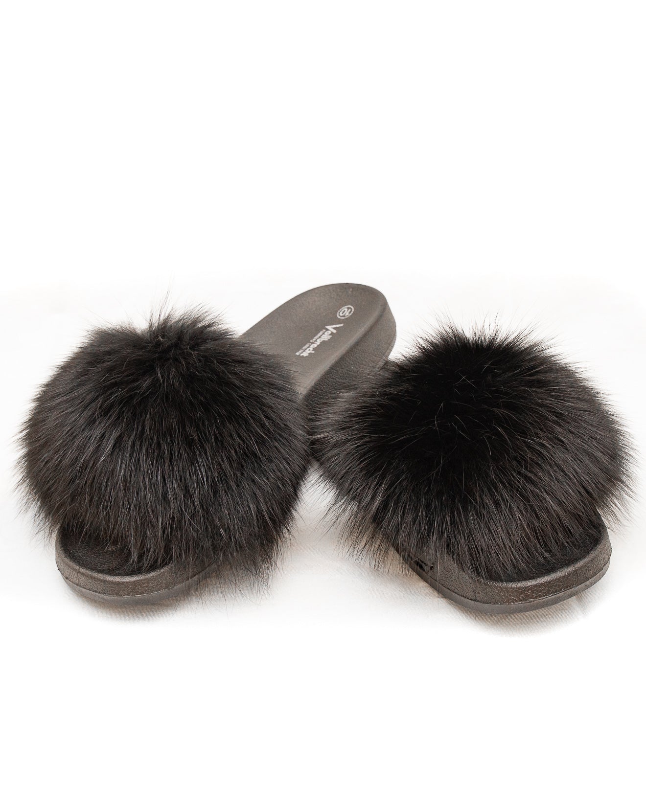 Fox Fur Slides Black – Vollbracht Furs