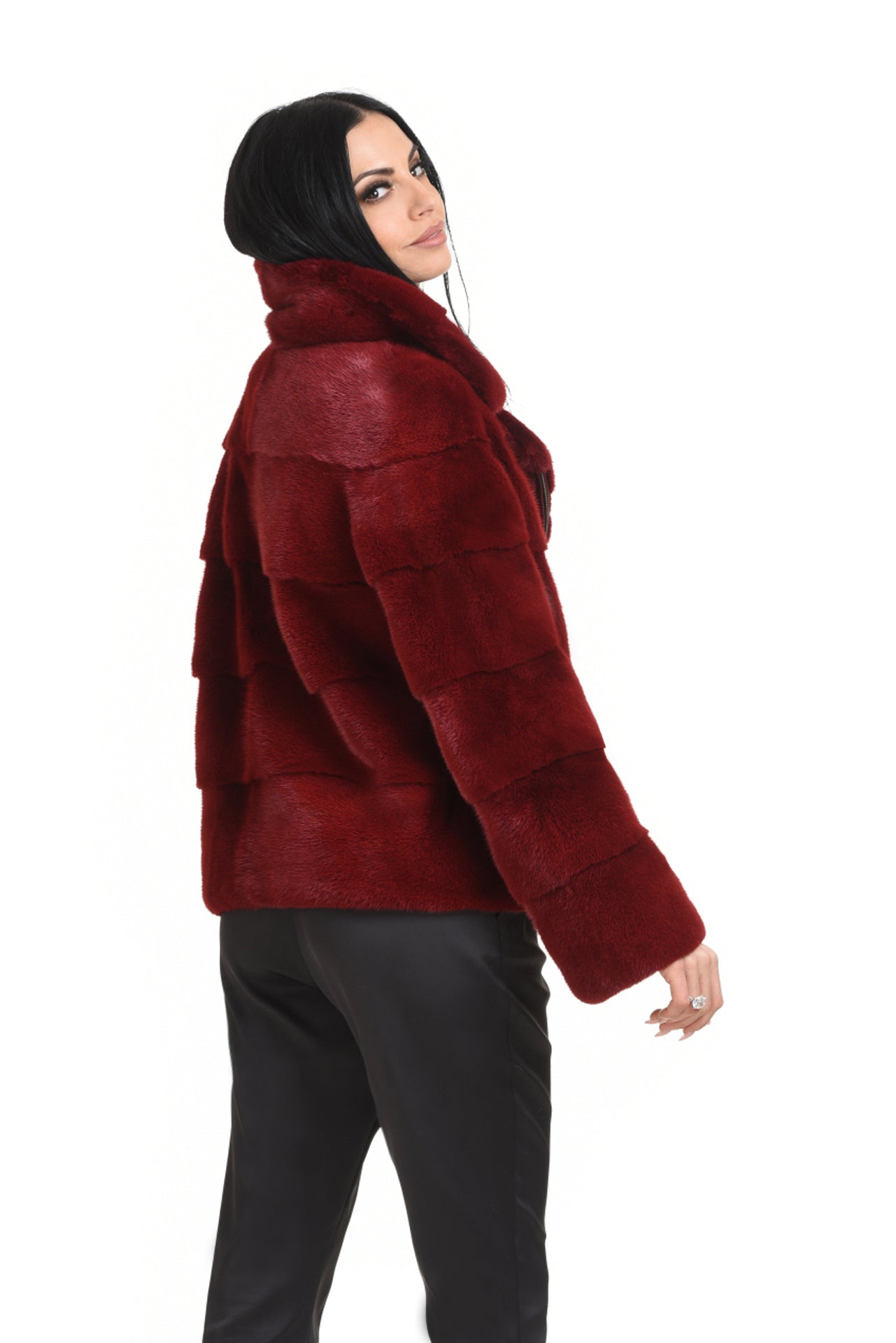 Silver Cross Mink Jacket with Zipper