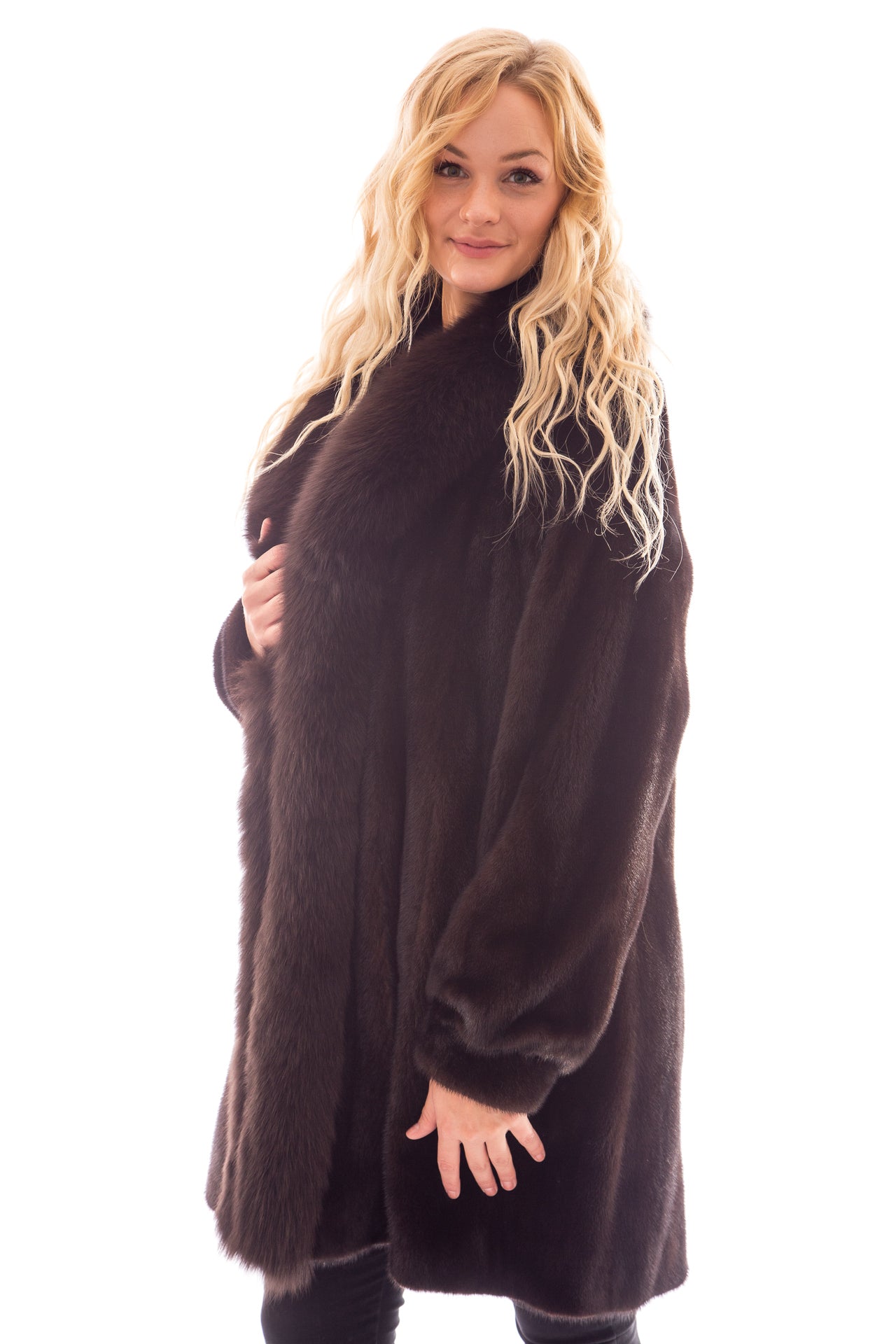 fur mink fox coat jacket