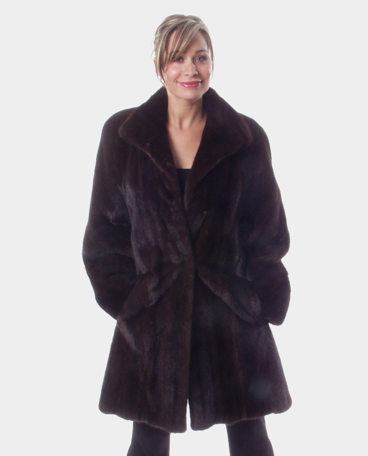 Ranch Mink Fur 3/4 Coat