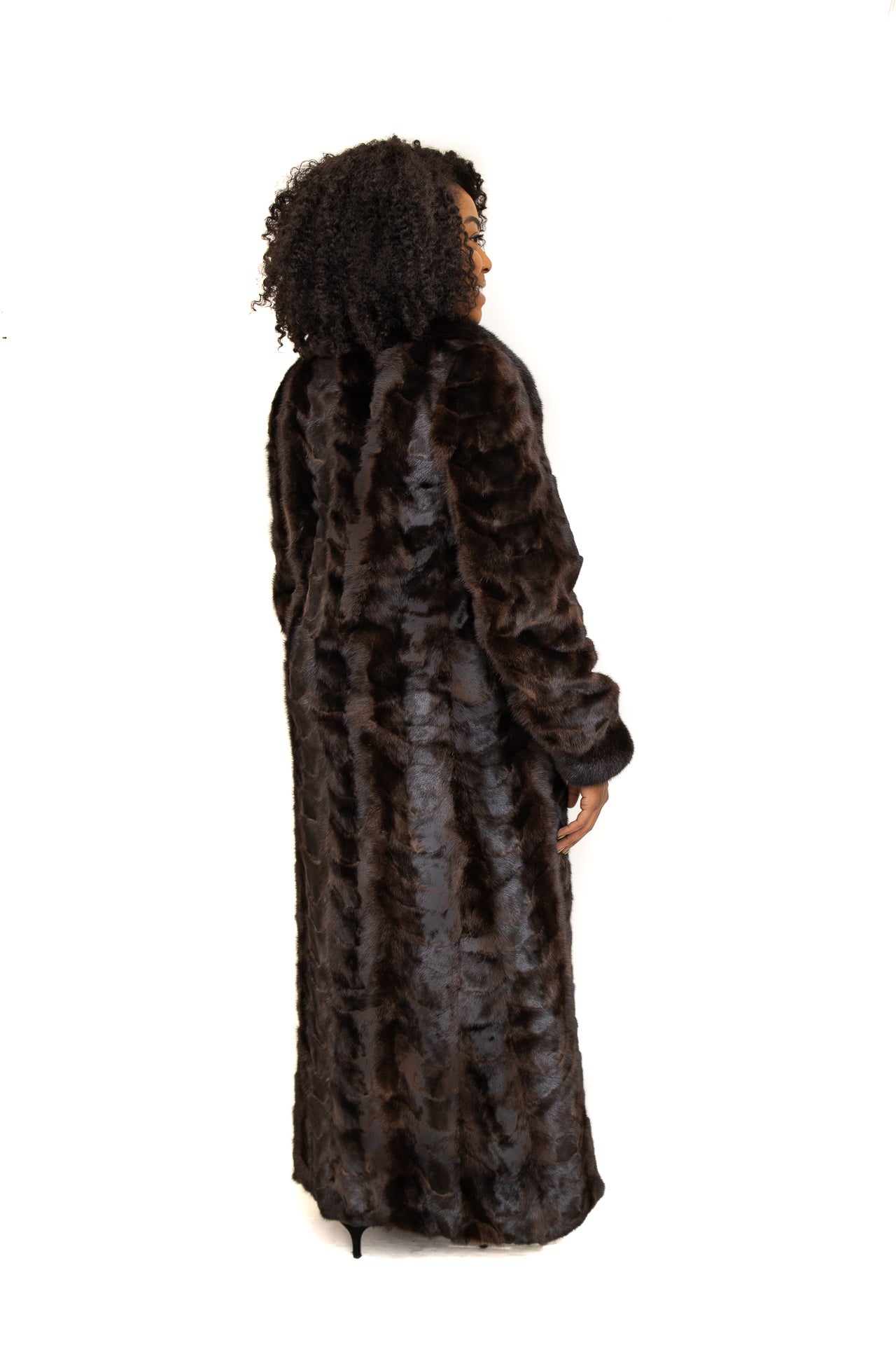 Natural Mahogany Mink Fur Paw Coat with Full Skin Collar and Cuffs Available Cleveland ETON Chagrin & Akron Summit Mall