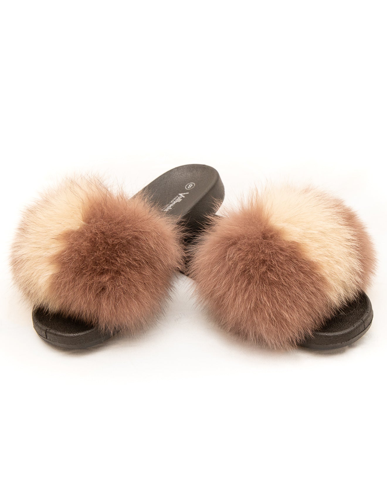 Beige cheap fur slides