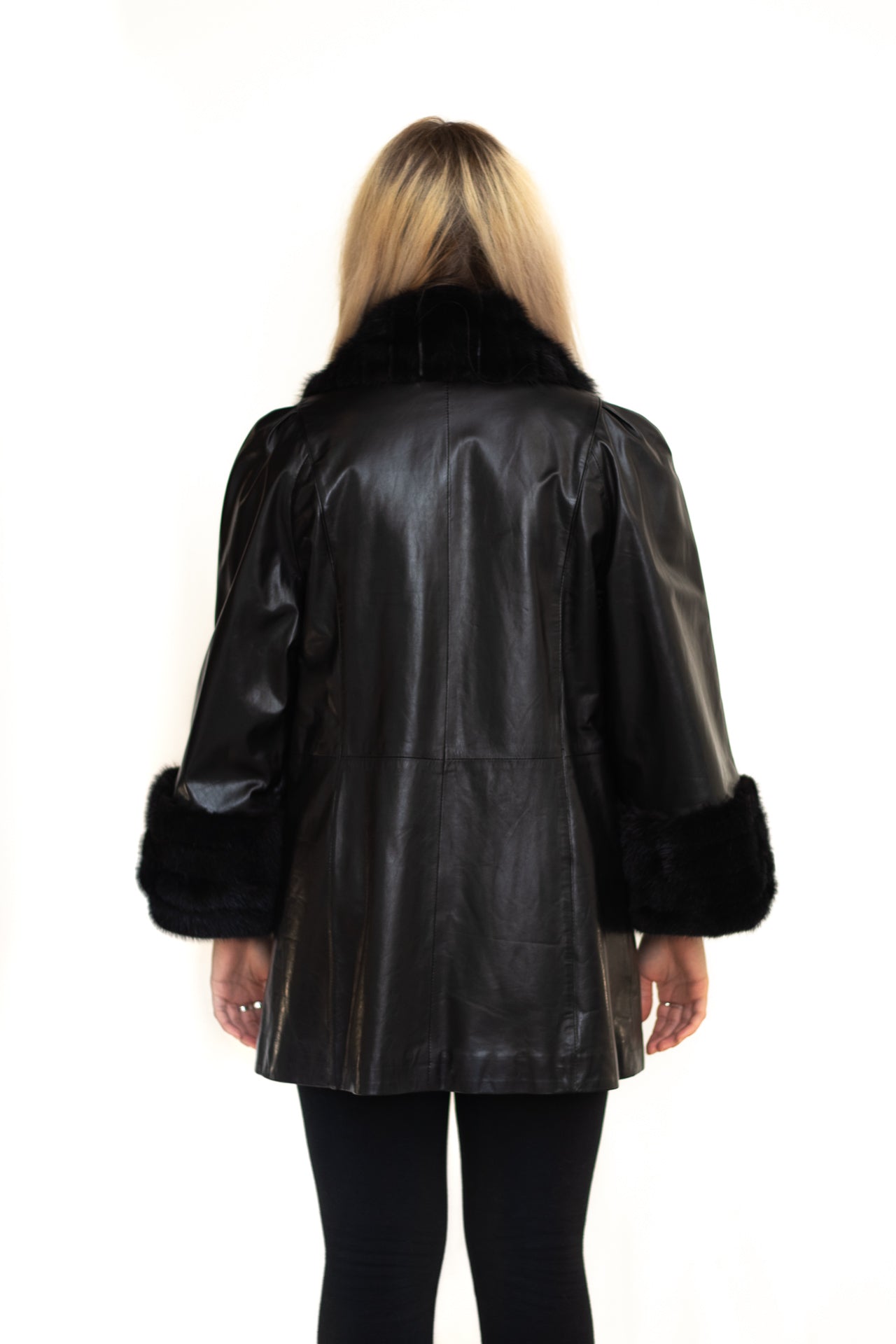 leather fur coat