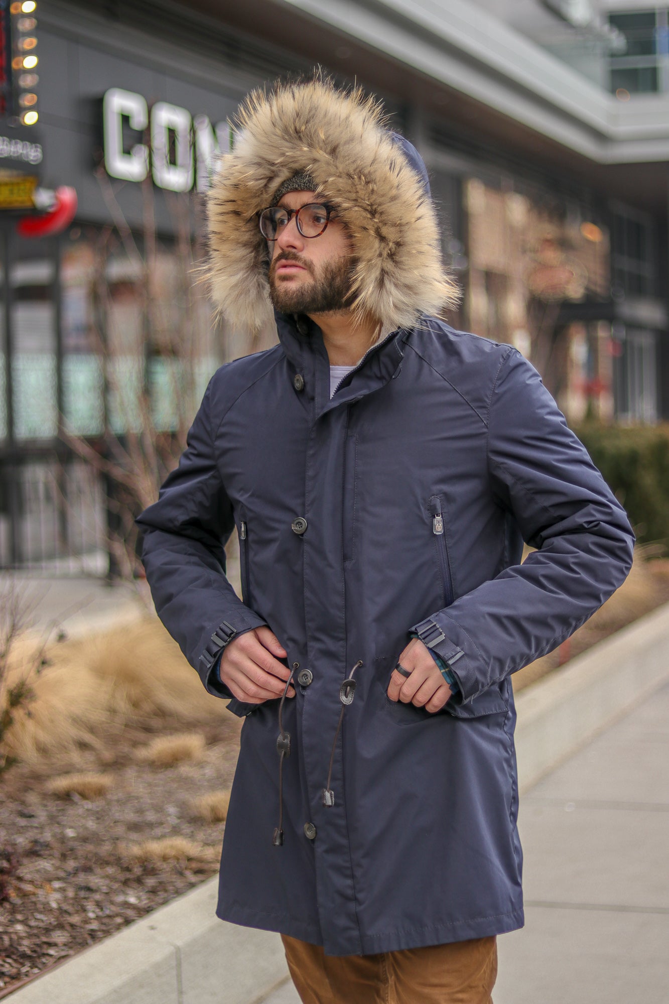 Parka with Shearling Liner and Raccoon Trimmed Hood Available Cleveland ETON Chagrin & Akron Summit Mall